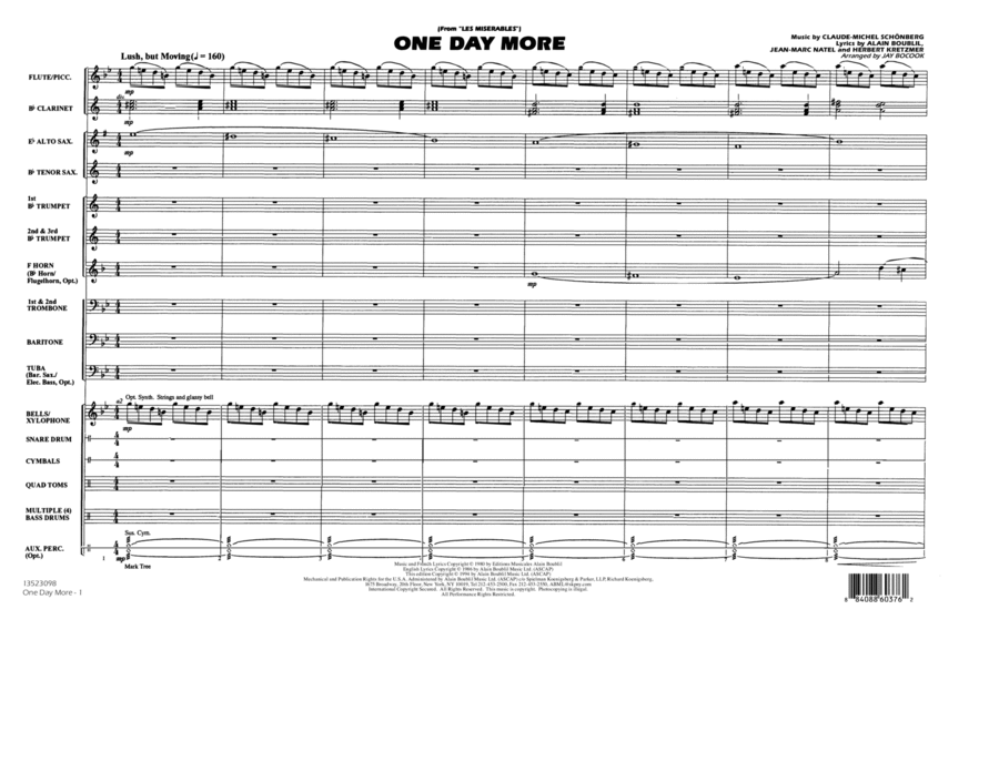 One Day More (from Les Misérables) (arr. Bocook/Rapp) - Full Score