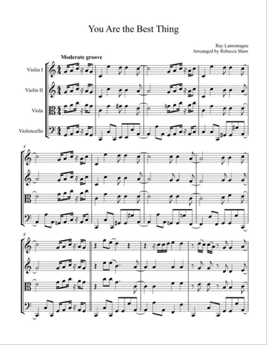 You Are The Best Thing String Quartet scores gallery preview page 1