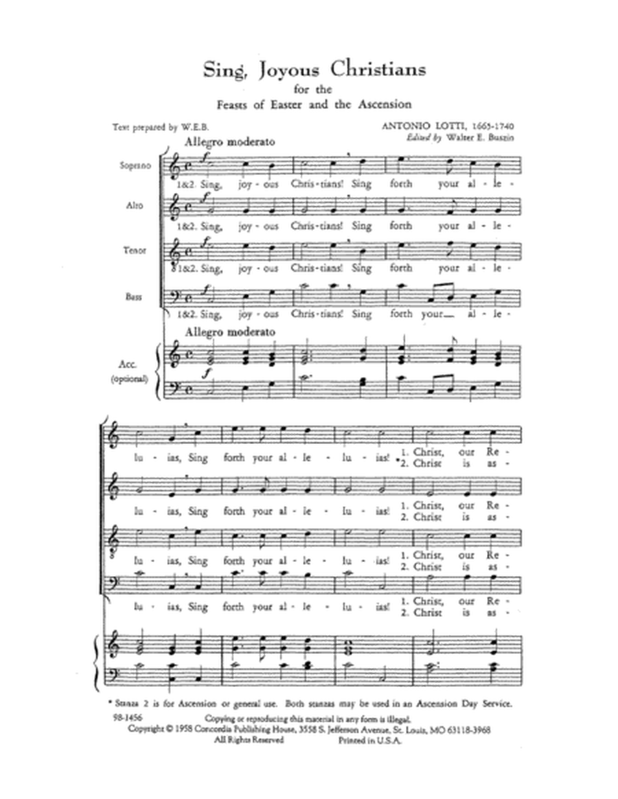 Sing, Joyous Christians