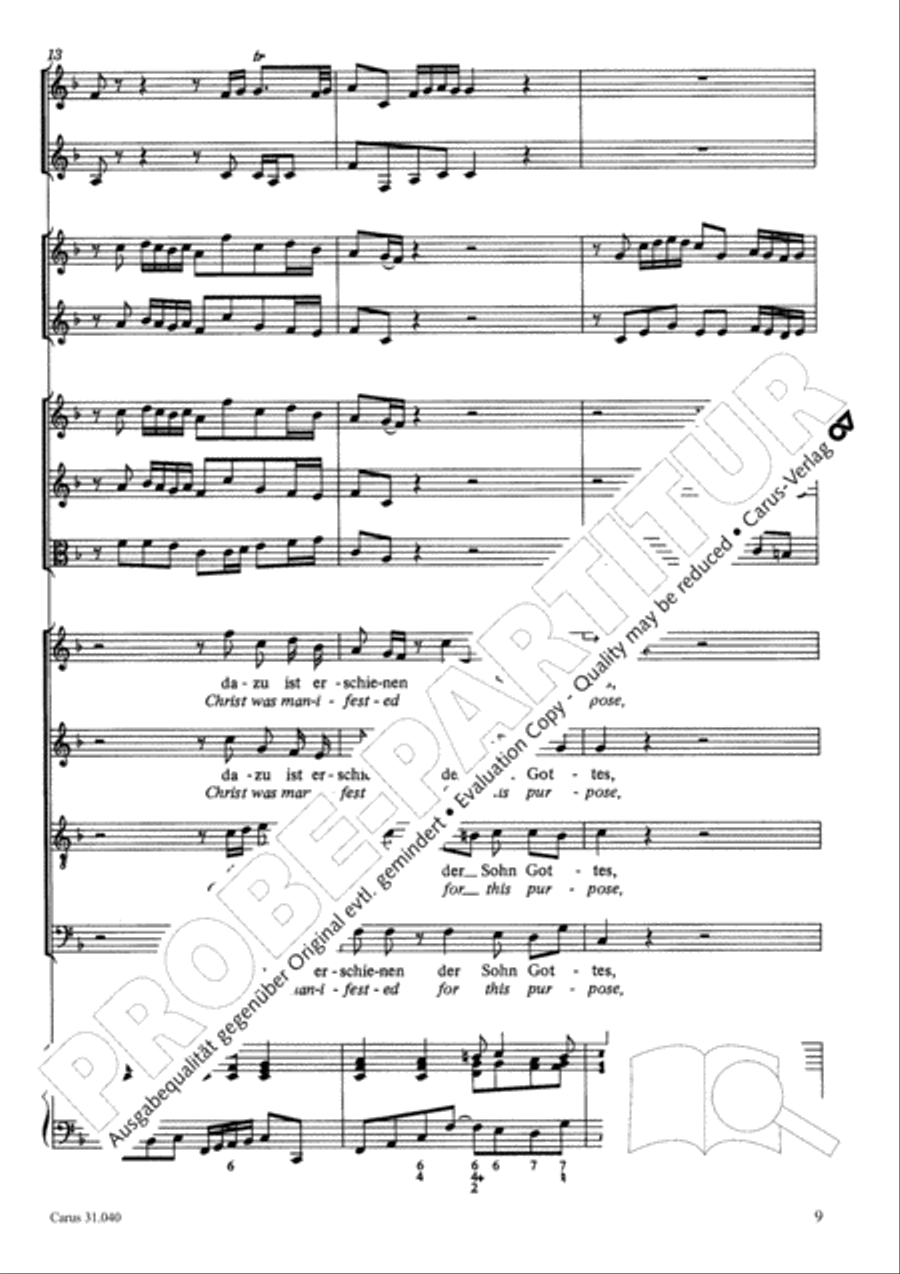 Christ was manifested for this purpose (Dazu ist erschienen der Sohn Gottes) ATB scores gallery preview page 10