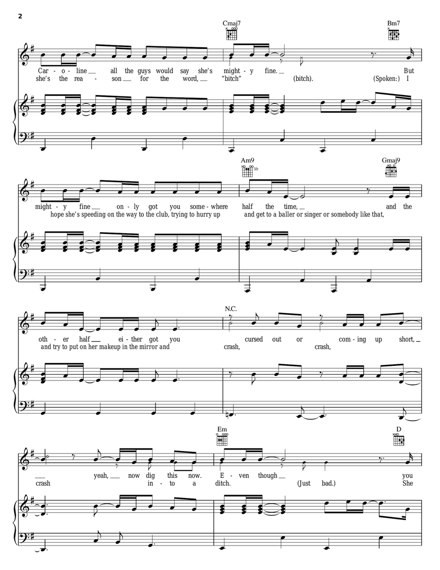 Roses Roses Piano, Vocal, Guitar scores gallery preview page 2