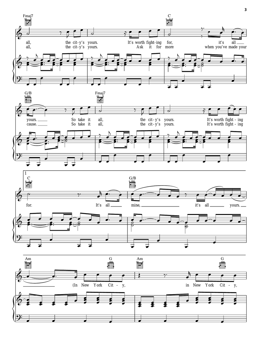 The City's Yours Guitar scores gallery preview page 3