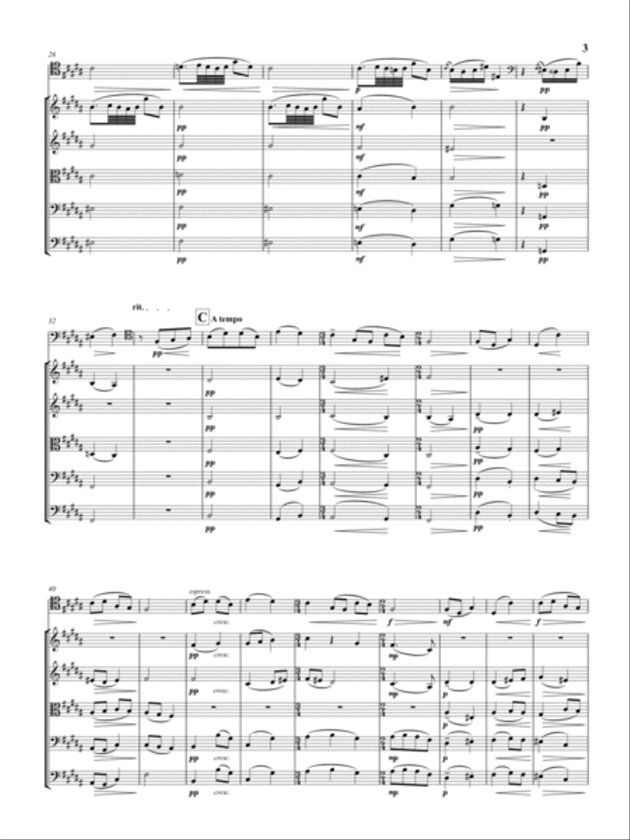 Tchaikovsky: Andante Cantabile for Cello Solo and String Orchestra, Op. posth. String Orchestra scores gallery preview page 4
