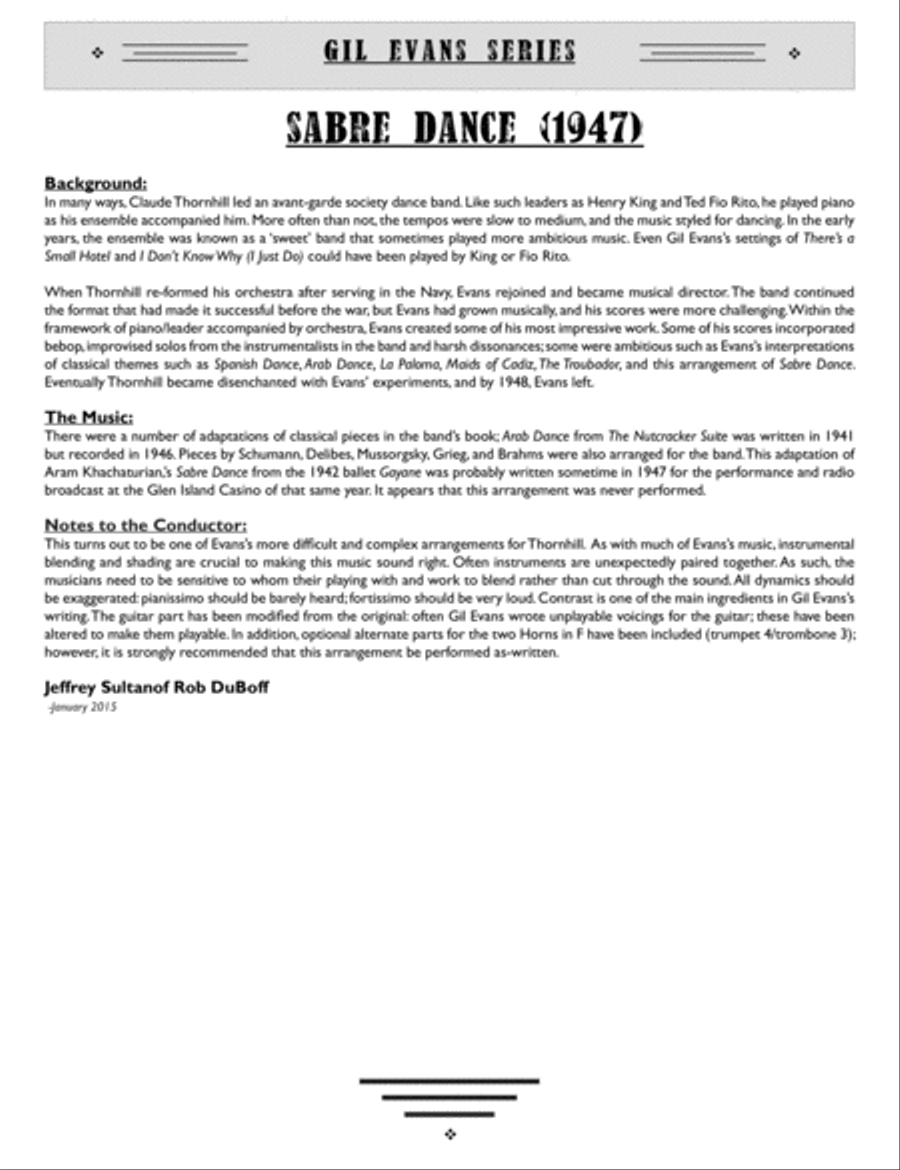 Sabre Dance Big Band scores gallery preview page 3