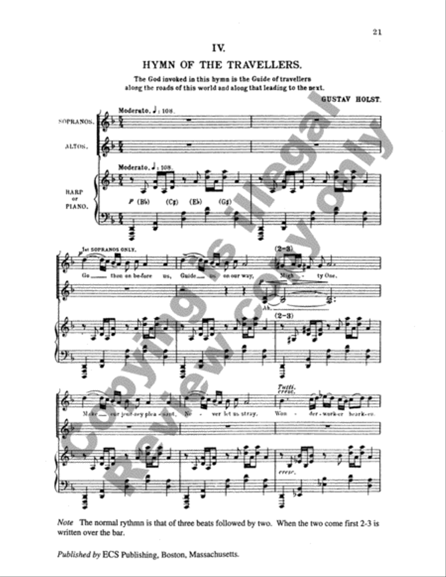 Choral Hymns from the Rig-Veda, Group 3 SSAA scores gallery preview page 20
