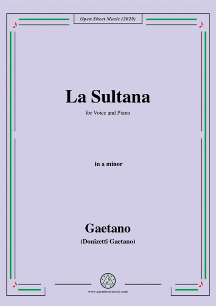 Donizetti-La Sultana,in a minor,for Voice and Piano