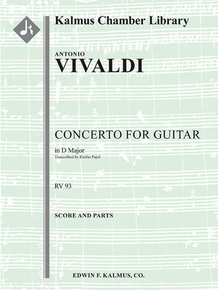 Book cover for Concerto for Guitar in D, RV 93 (Lute)