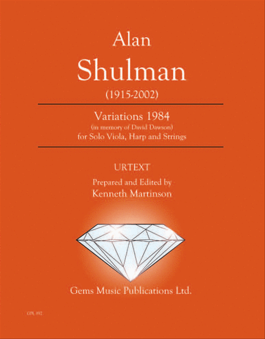 Variations 1984 for Solo Viola, Harp and Strings Harp scores gallery preview page 1