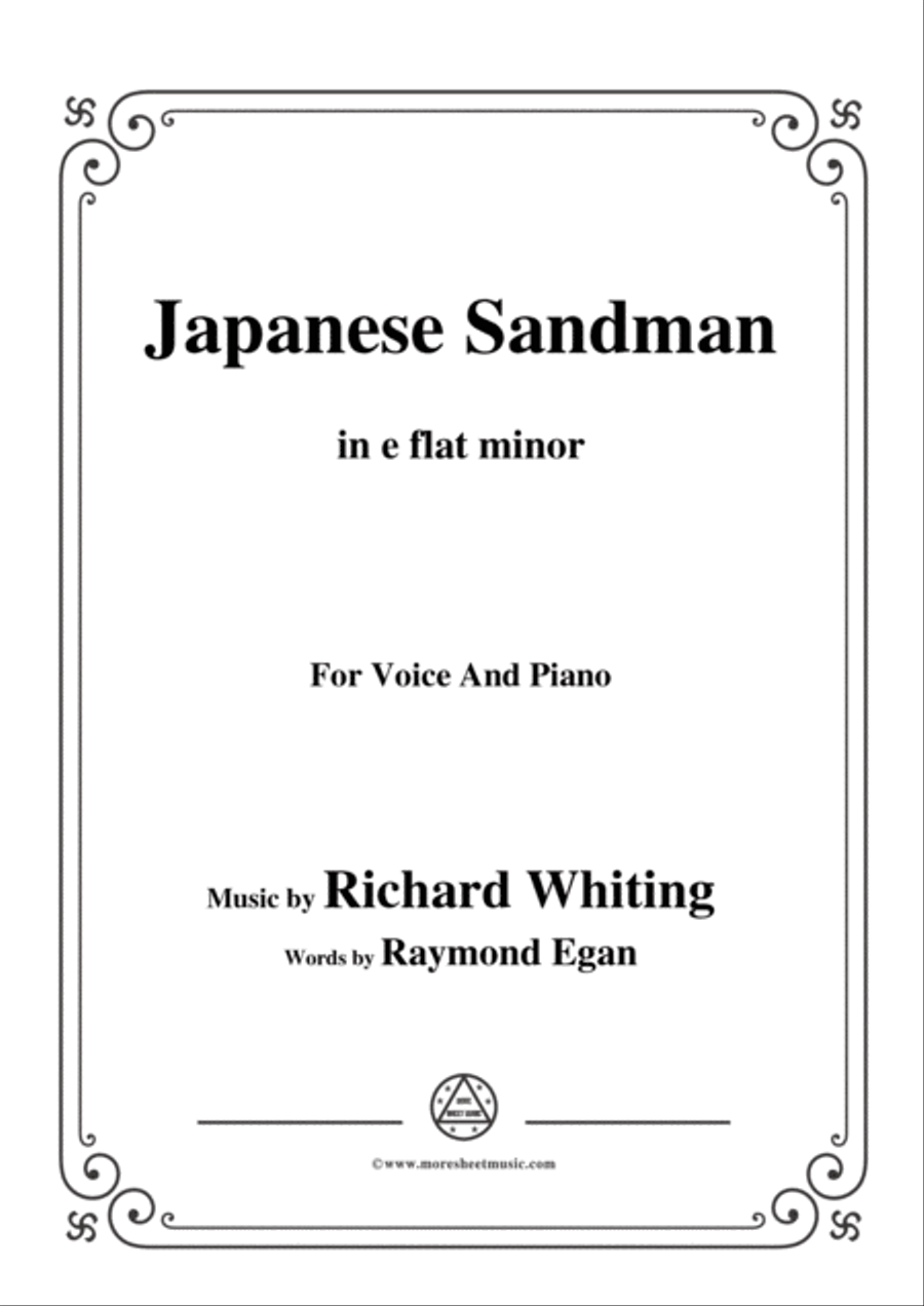 Richard Whiting-Japanese Sandman,in e flat minor,for Voice and Piano Voice Solo scores gallery preview page 1