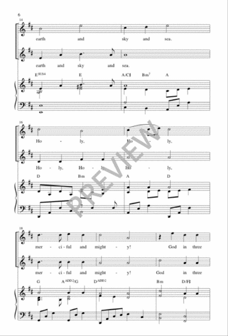 Holy, Holy, Holy! Lord God Almighty! 3-Part scores gallery preview page 7