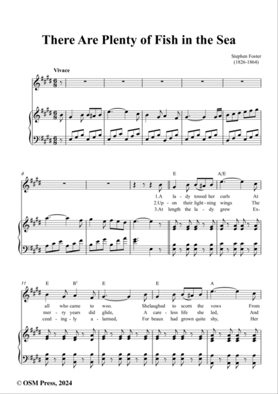 S. Foster-There Are Plenty of Fish in the Sea,in E Major Voice scores gallery preview page 2