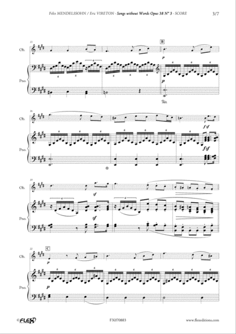 Songs without Words Opus 38 No. 3 Piano scores gallery preview page 3