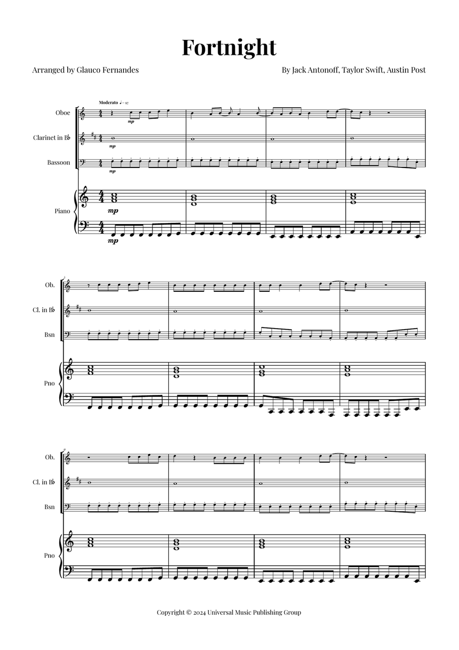 Fortnight Woodwind Trio scores gallery preview page 1