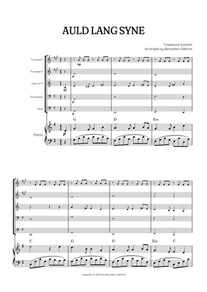Auld Lang Syne • New Year's Anthem | Brass Quintet & Piano Accompaniment sheet music with chords