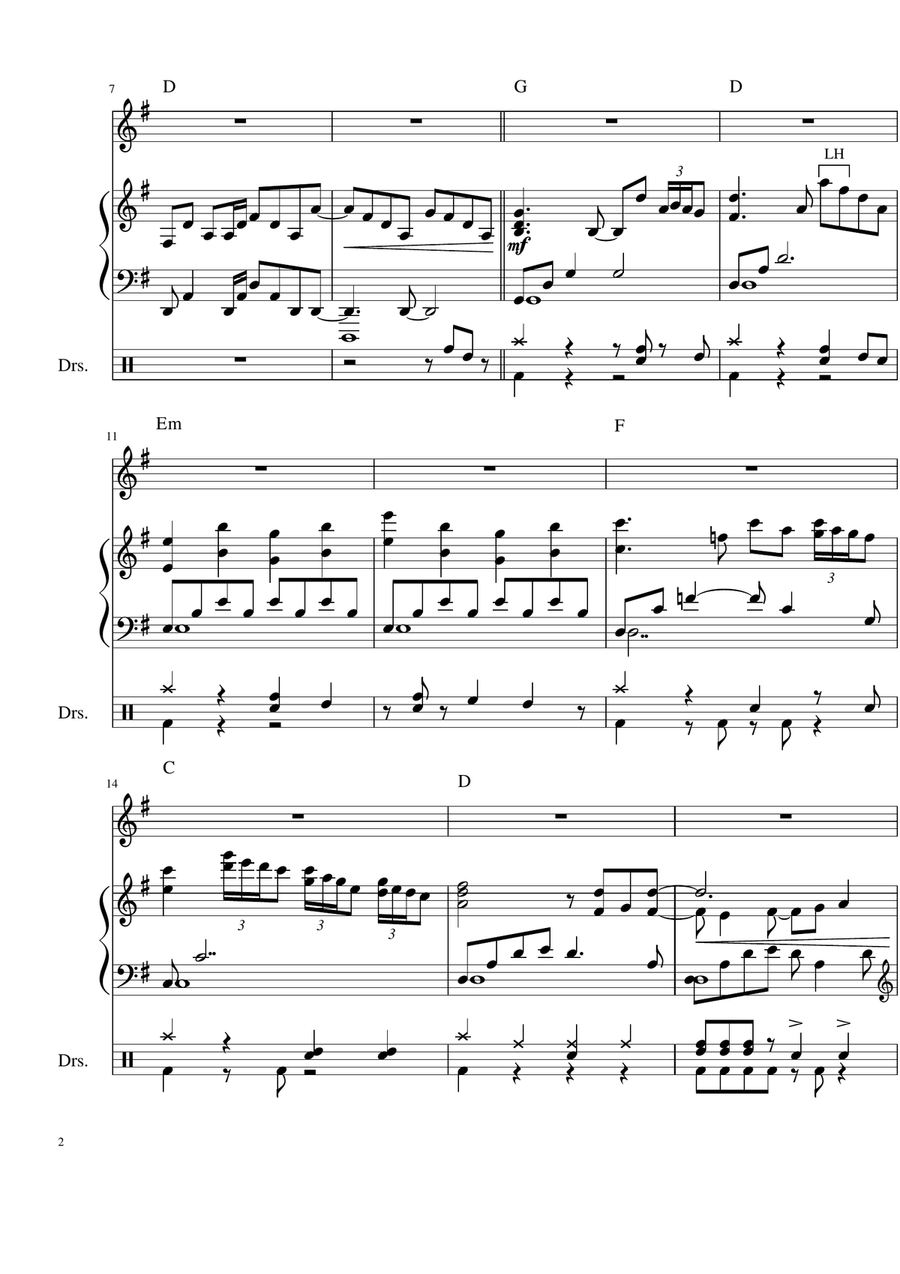 Free Bird Piano, Vocal scores gallery preview page 2