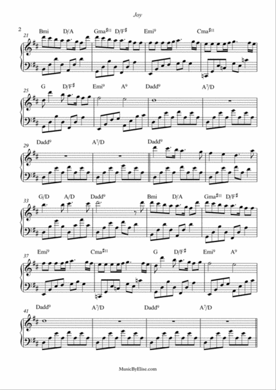 Joy Joy Piano Solo scores gallery preview page 2