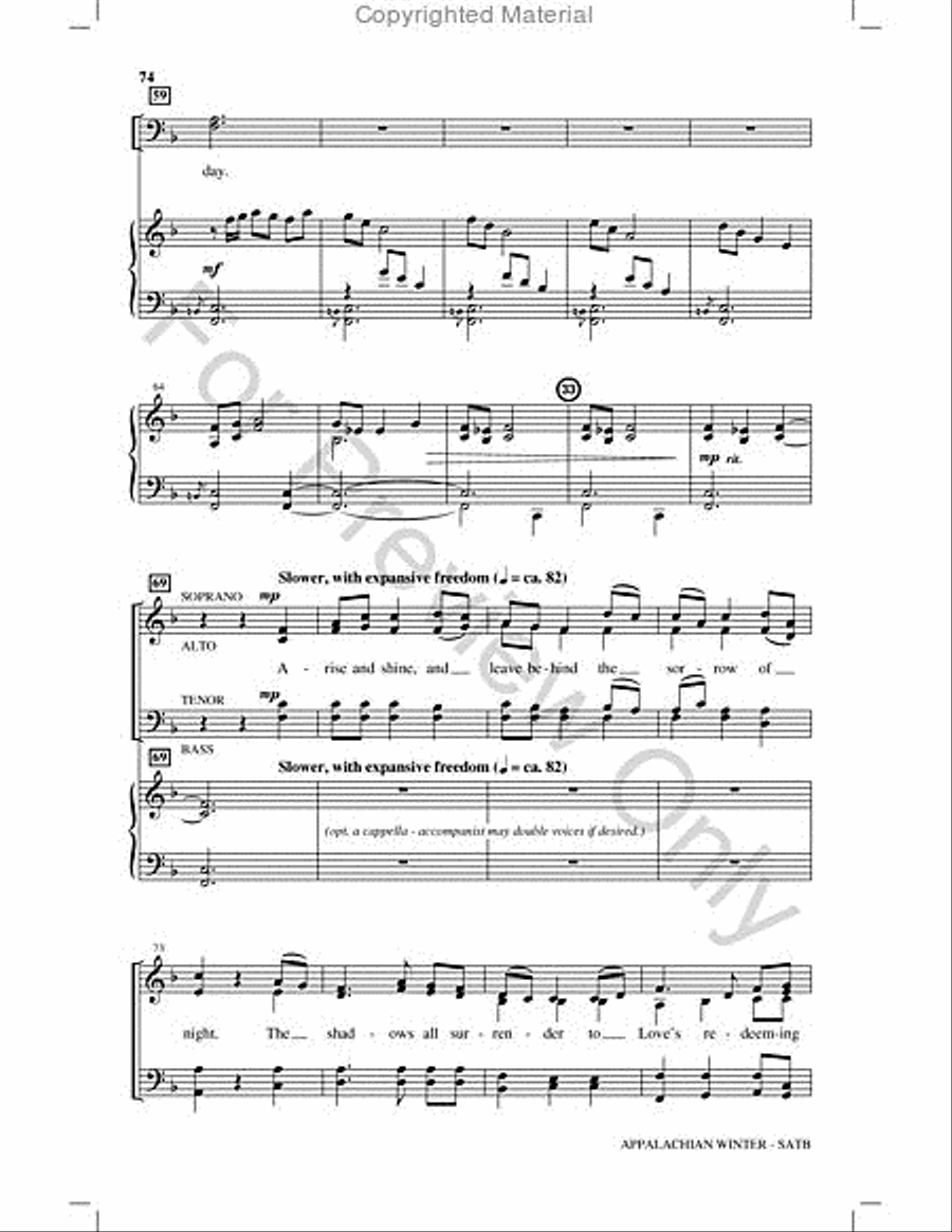 Appalachian Winter Choir scores gallery preview page 73