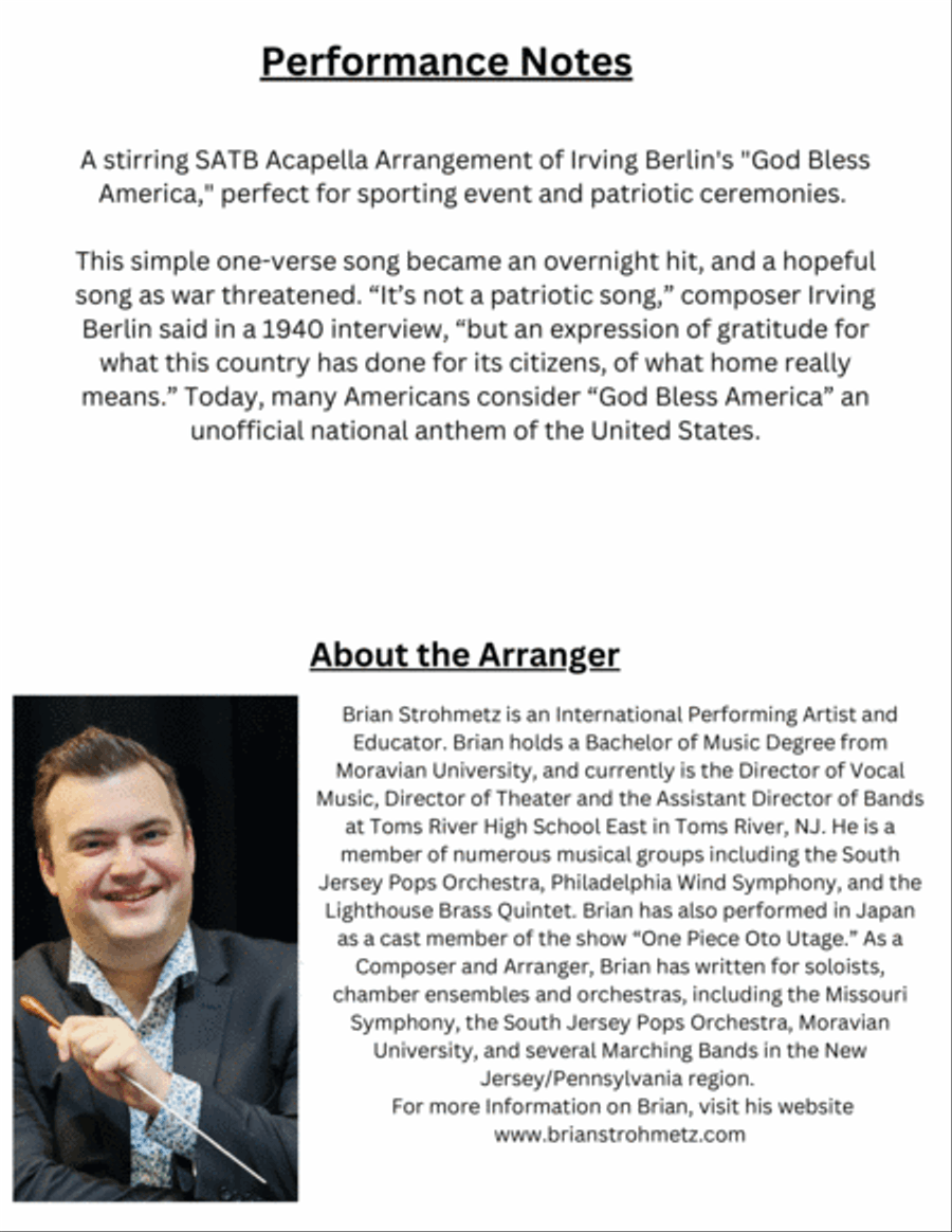God Bless America ® God Bless America ® 4-Part scores gallery preview page 2