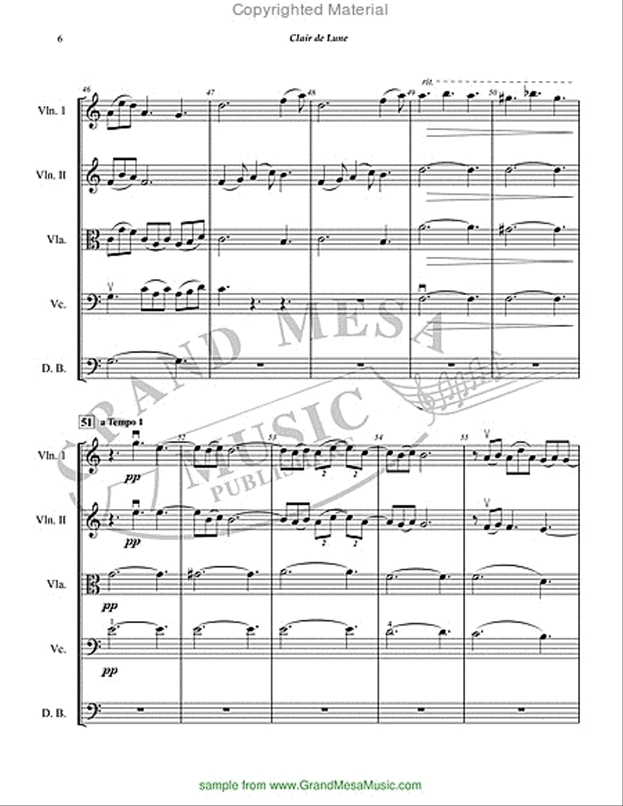 Clair De Lune String Orchestra scores gallery preview page 7