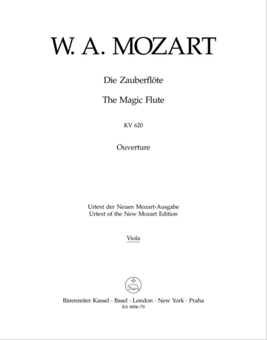 Die Zauberflote KV 620 Viola scores gallery preview page 1