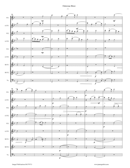Mouton: Christmas Motet for Flute Choir image number null