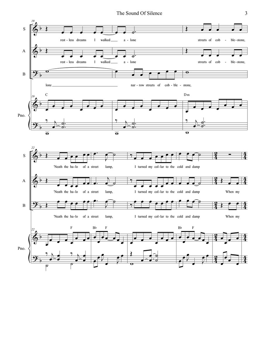 The Sound Of Silence 3-Part scores gallery preview page 3