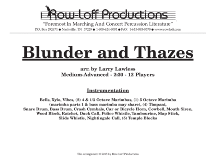 Blunder & Thazes Blunder & Thazes Percussion Ensemble scores gallery preview page 2