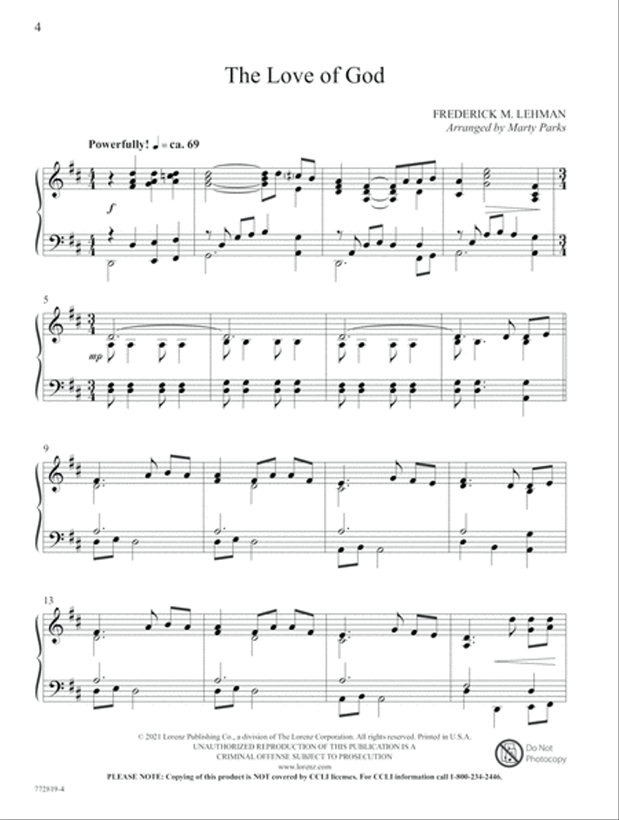 Measureless the Love of God Piano Solo scores gallery preview page 2