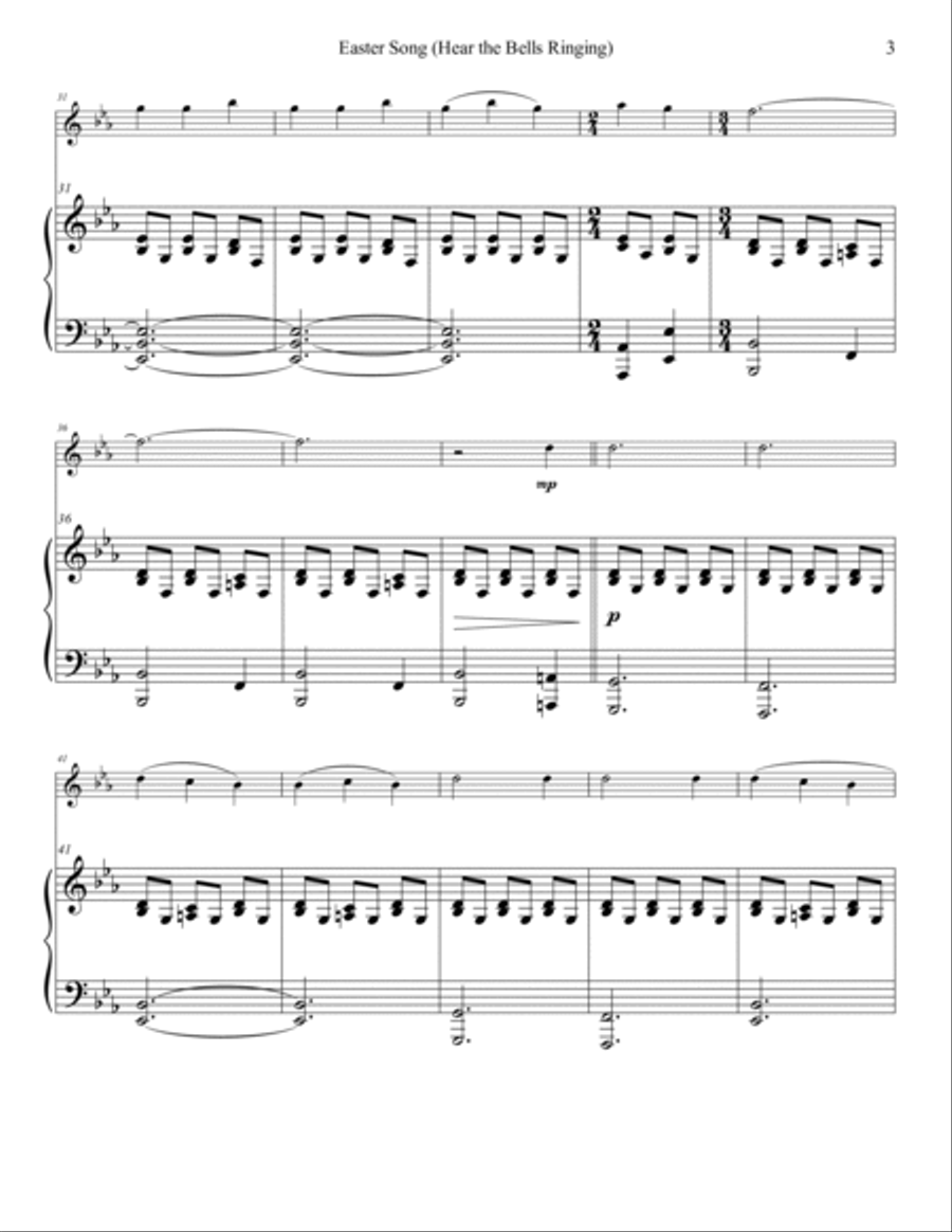 Easter Song Hear The Bells Ringing Flute Solo scores gallery preview page 4