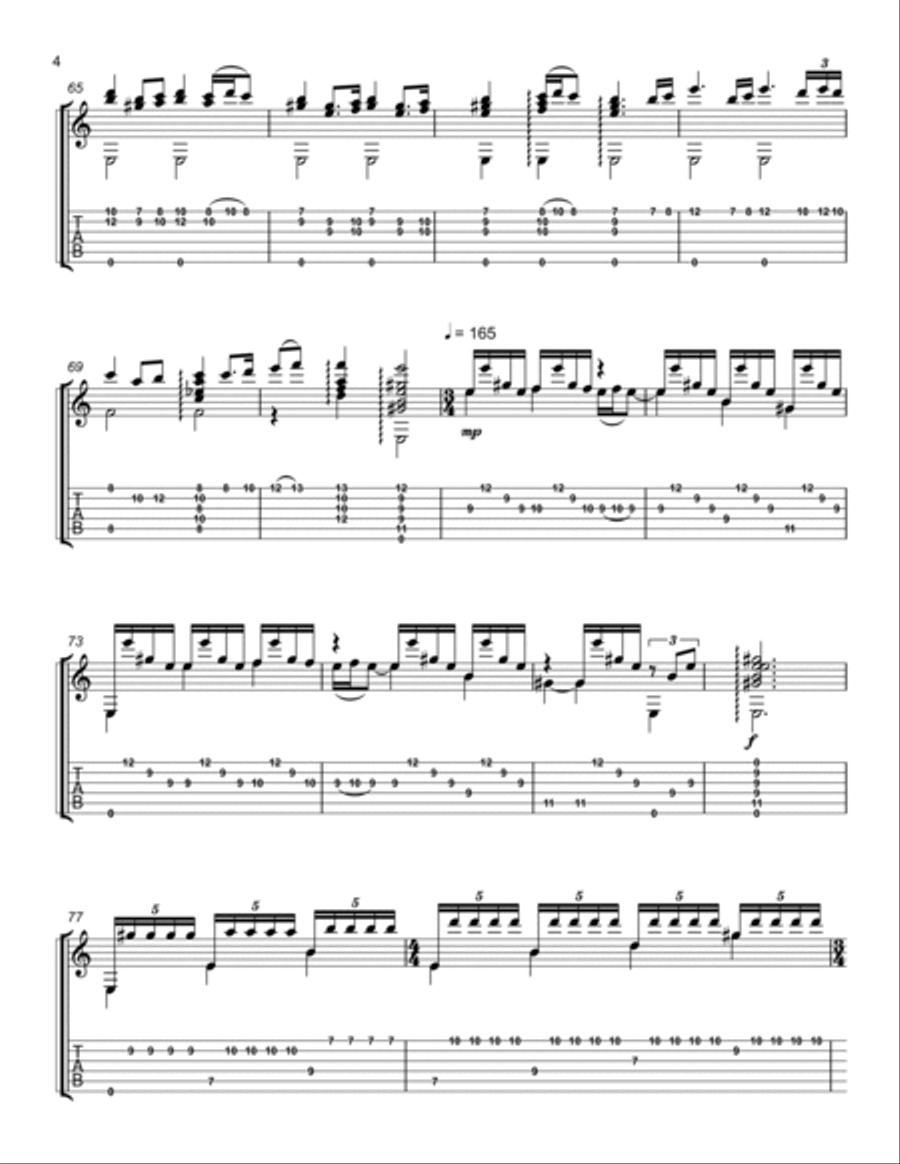 Malaguena Acoustic Guitar scores gallery preview page 4