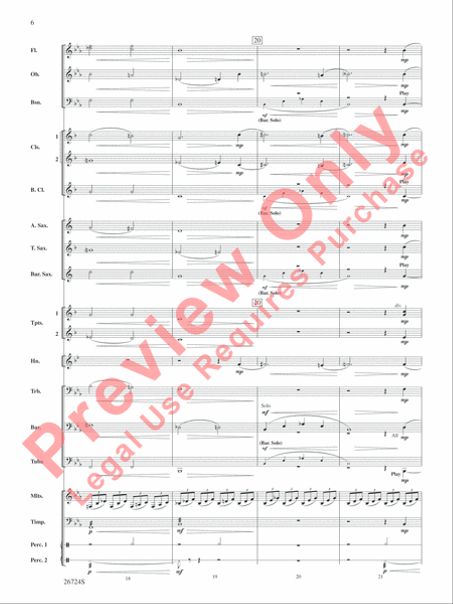 Reflections in Moonlight Concert Band scores gallery preview page 7