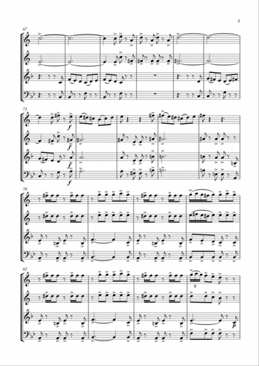 Mexican Hat Dance. For Flexible Brass Quartet- Score and parts Brass Quartet scores gallery preview page 5