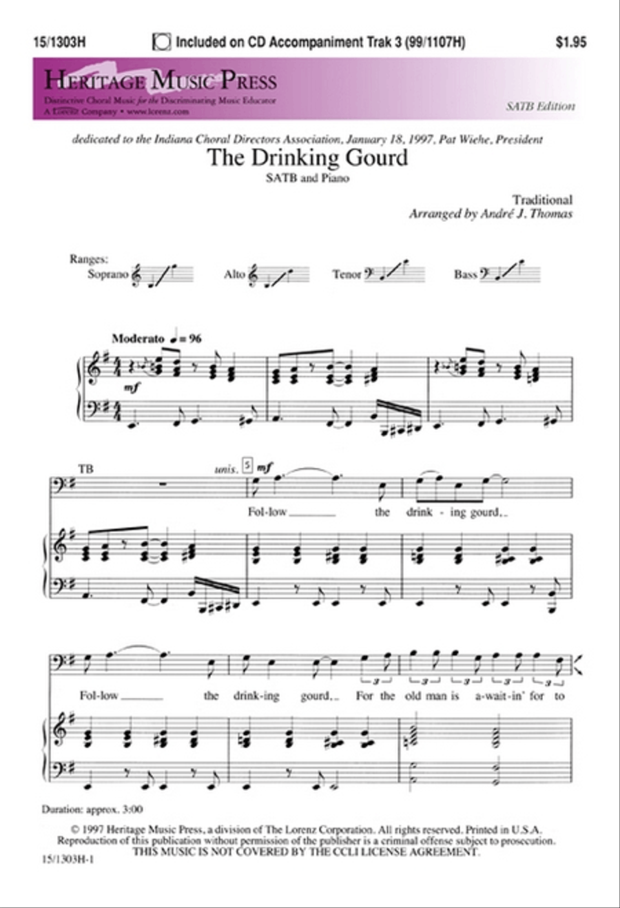 The Drinking Gourd The Drinking Gourd 4-Part scores gallery preview page 1