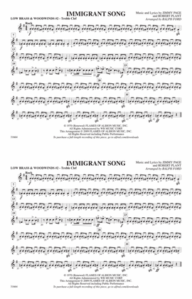 Immigrant Song: Low Brass & Woodwinds #2 - Treble Clef