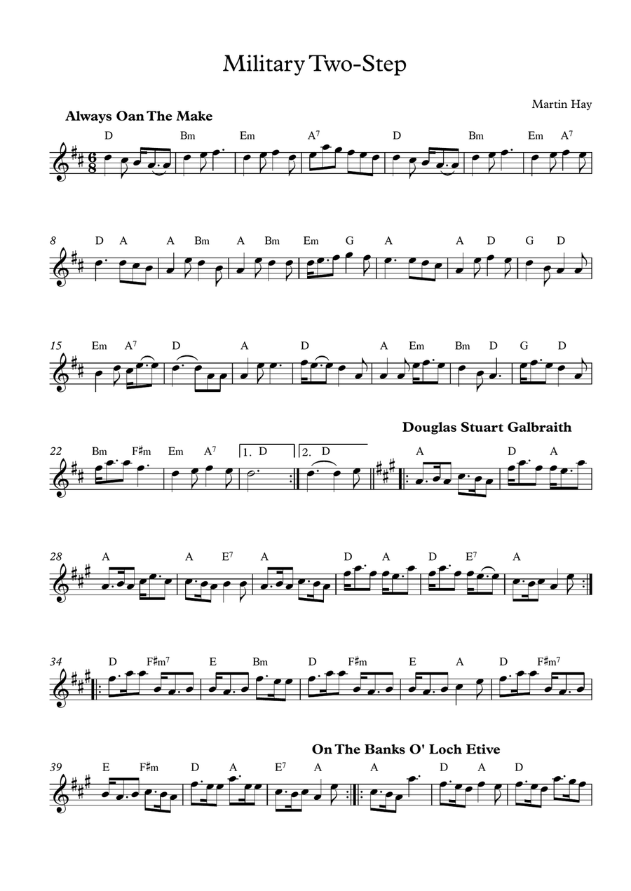 Ceilidh Music: Military Two-Step - Always Oan The Make, Douglas Stuart Galbraith, On The Banks O' Lo Small Ensemble scores gallery preview page 1