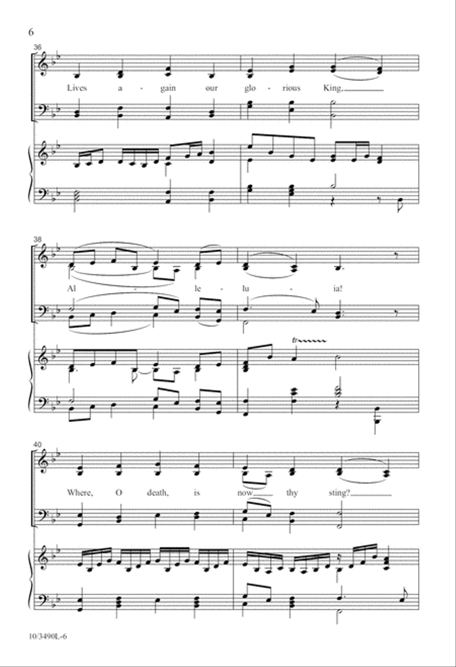 Christ the Lord is Risen Today 4-Part scores gallery preview page 6