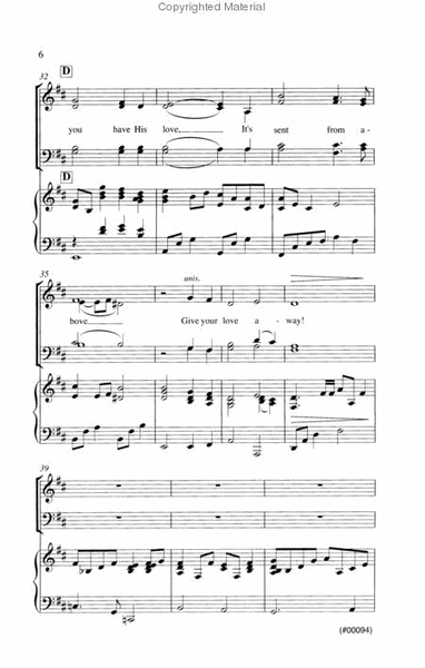 Give Your Love Away - SATB image number null
