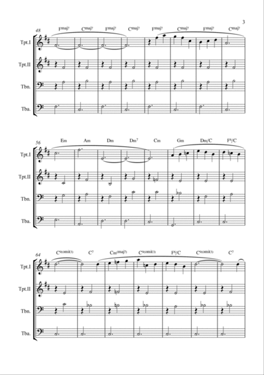 Gymnopédie No. 1 Brass Quartet scores gallery preview page 3