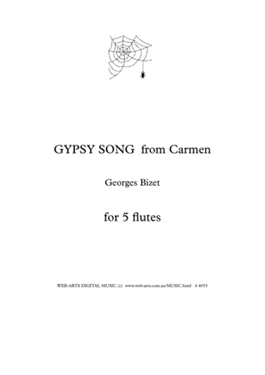 GYPSY SONG from Carmen for 5 flutes - BIZET