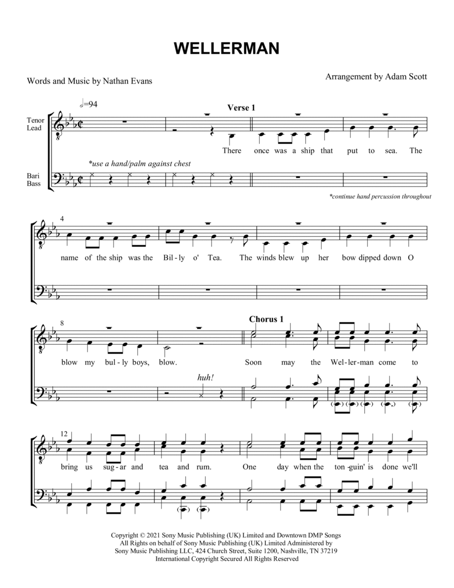 Wellerman Wellerman TTBB scores gallery preview page 1