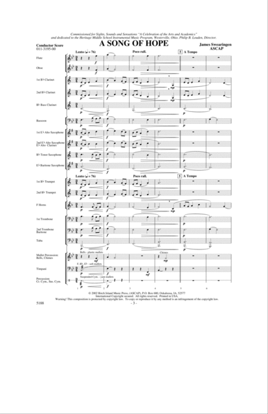 A Song of Hope A Song of Hope Concert Band scores gallery preview page 2