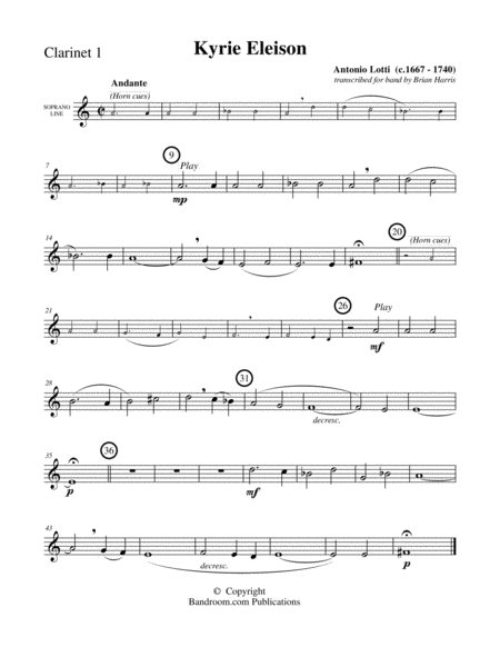 KYRIE ELEISON (concert band, medium easy, score, parts & license to copy)