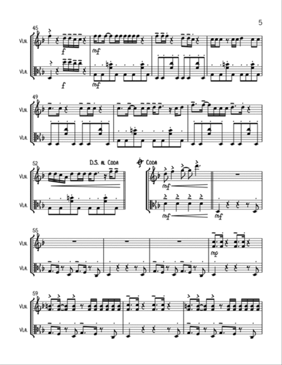 Uptown Funk String Duet scores gallery preview page 5