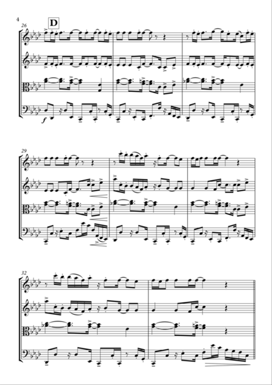 Happy String Quartet scores gallery preview page 4