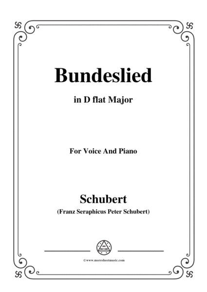 Schubert-Bundeslied,in D flat Major,for Voice&Piano image number null
