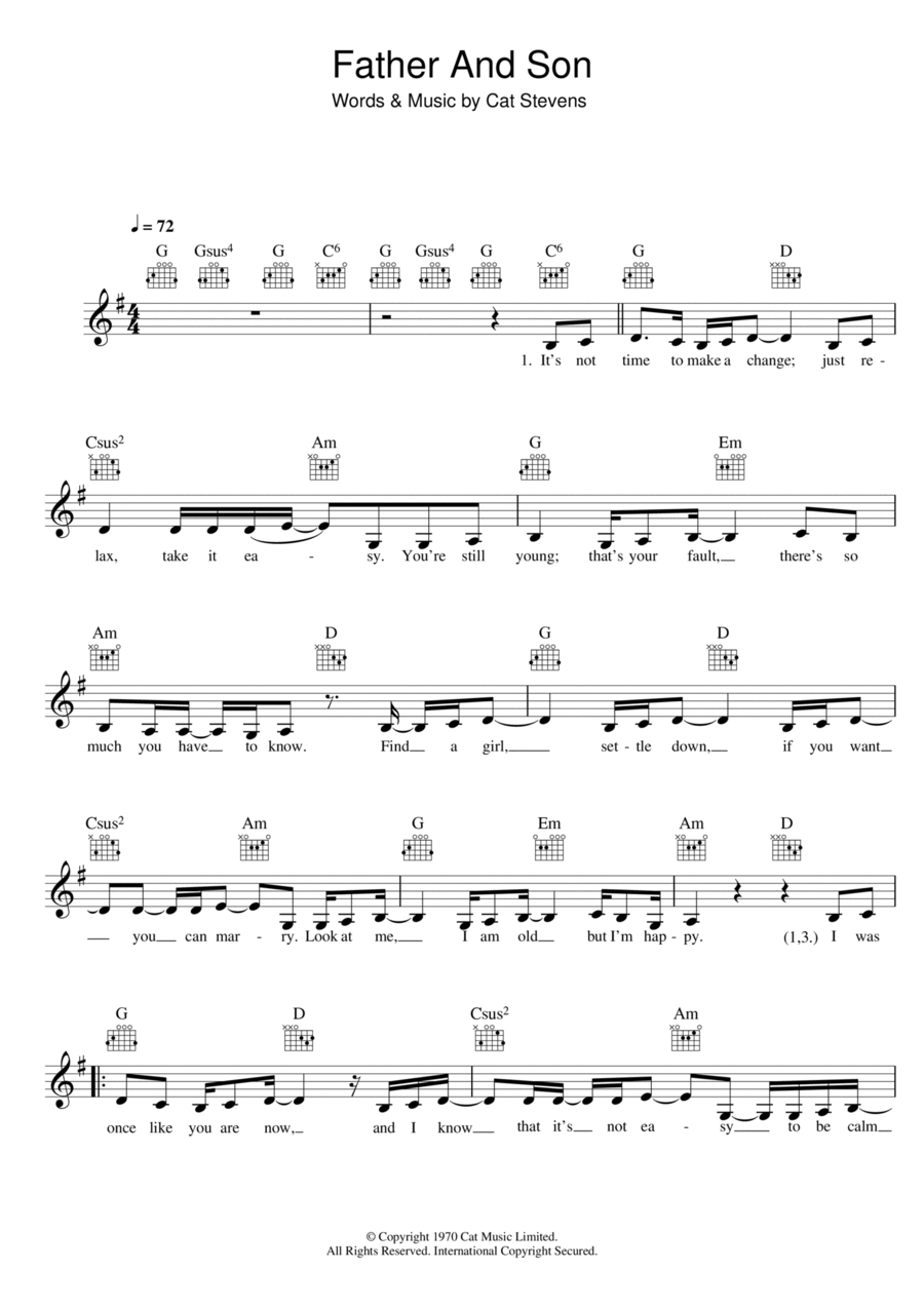 Father And Son Piano scores gallery preview page 1