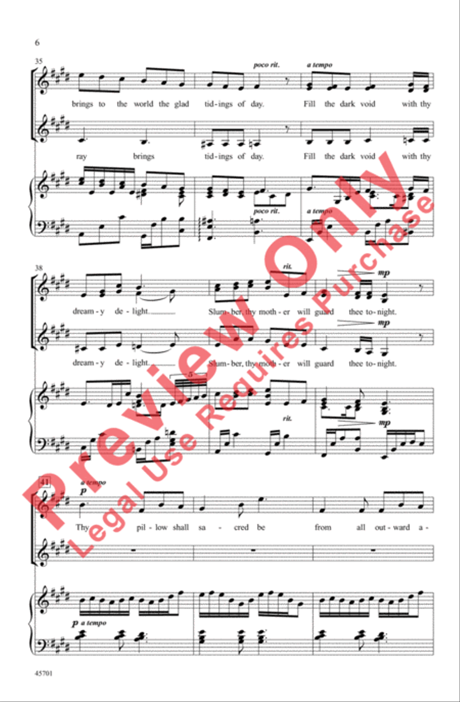 Slumber, My Darling Women's Choir scores gallery preview page 6