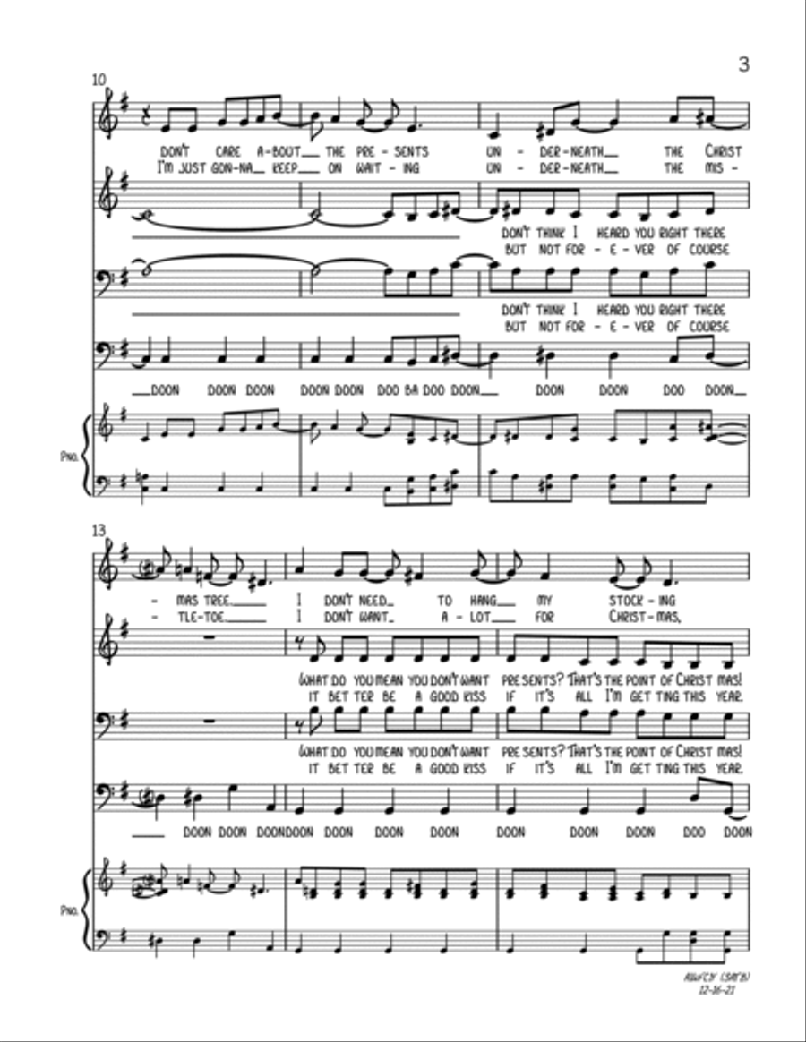 All I Want For Christmas Is You 4-Part scores gallery preview page 3
