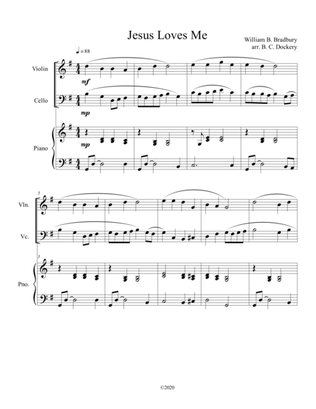 Jesus Loves Me (violin and cello duet) with optional piano accompaniment