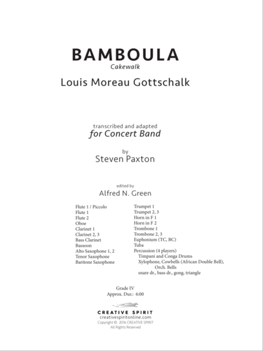 BAMBOULA for concert band Concert Band scores gallery preview page 3